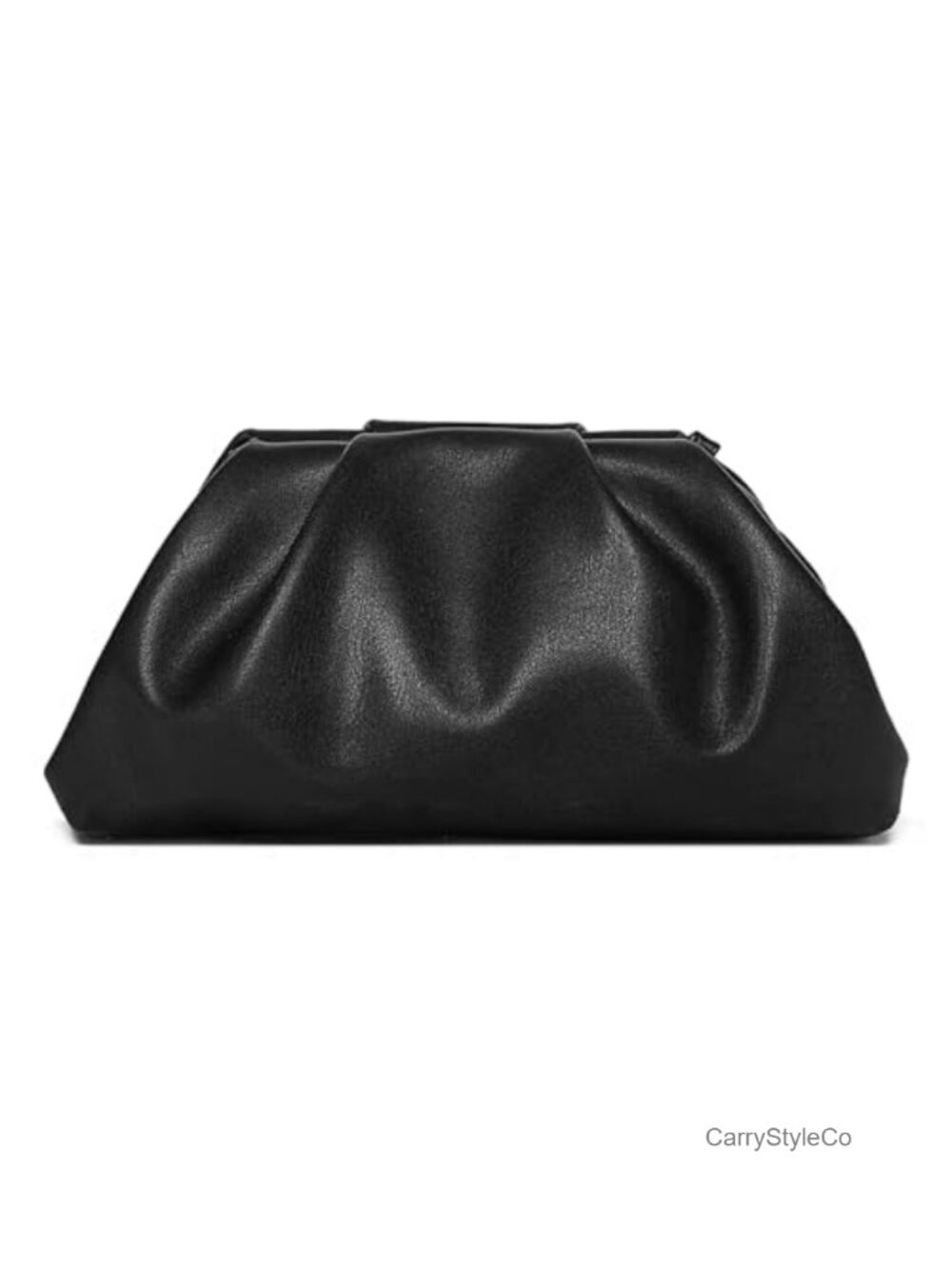 Pleated Vegan Leather Evening Clutch Crossbody Bag